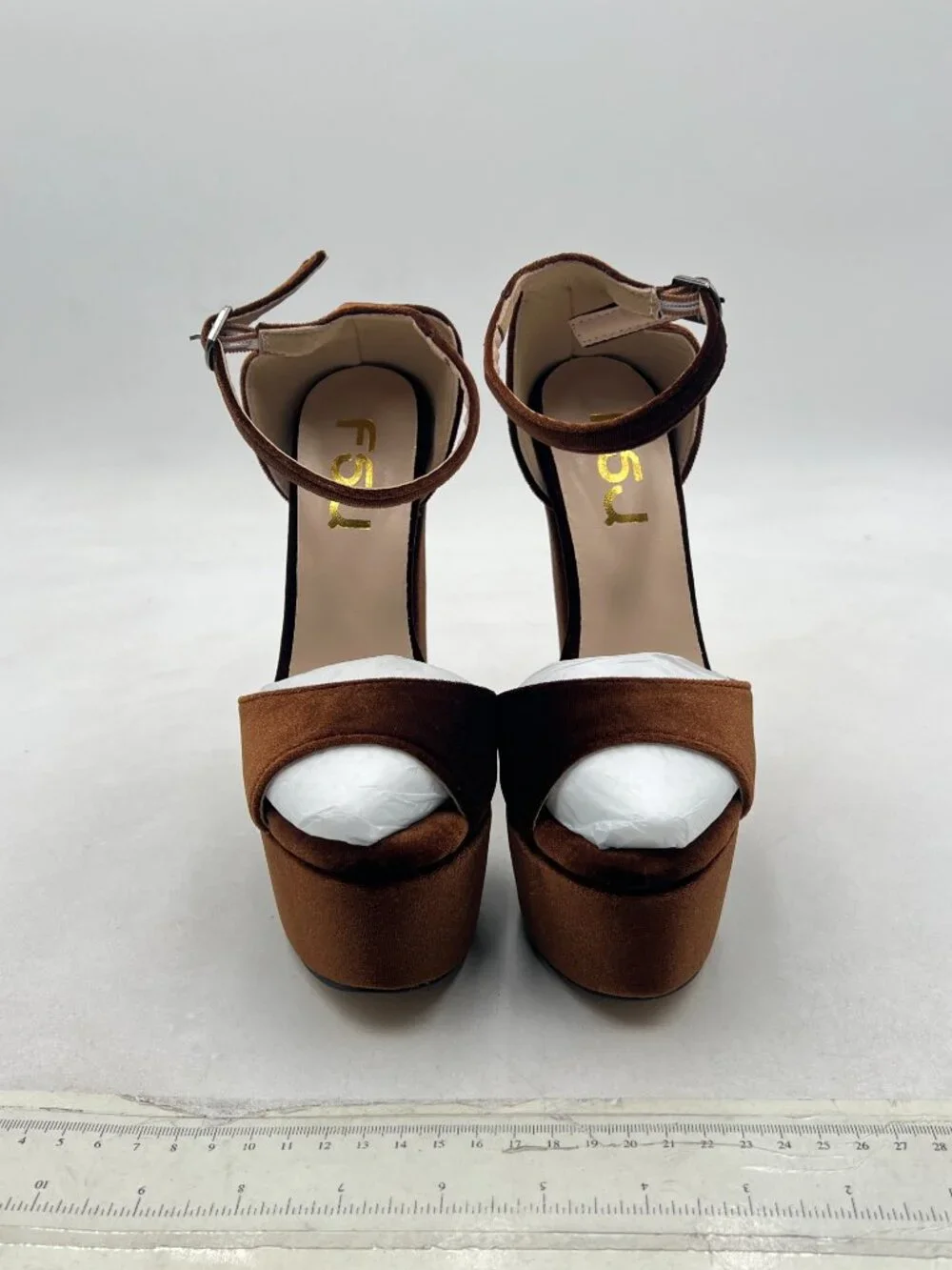 FSJ Brown Sexy Ankle Strap Platform Sandal Chunky High Heel Open Toe Summer Shoe